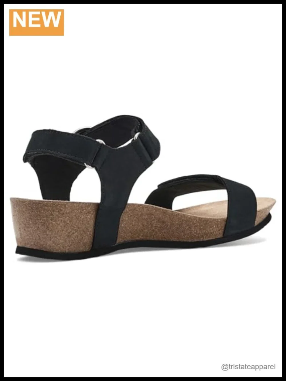 Suede Triple Adjust Wedge Sandal with Arch Support Cork Insole